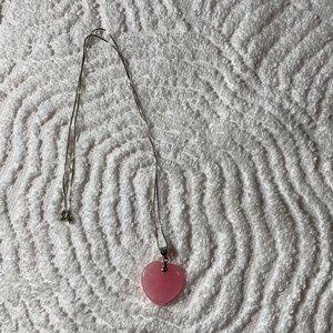 Pink Jade-Like Heart Necklace